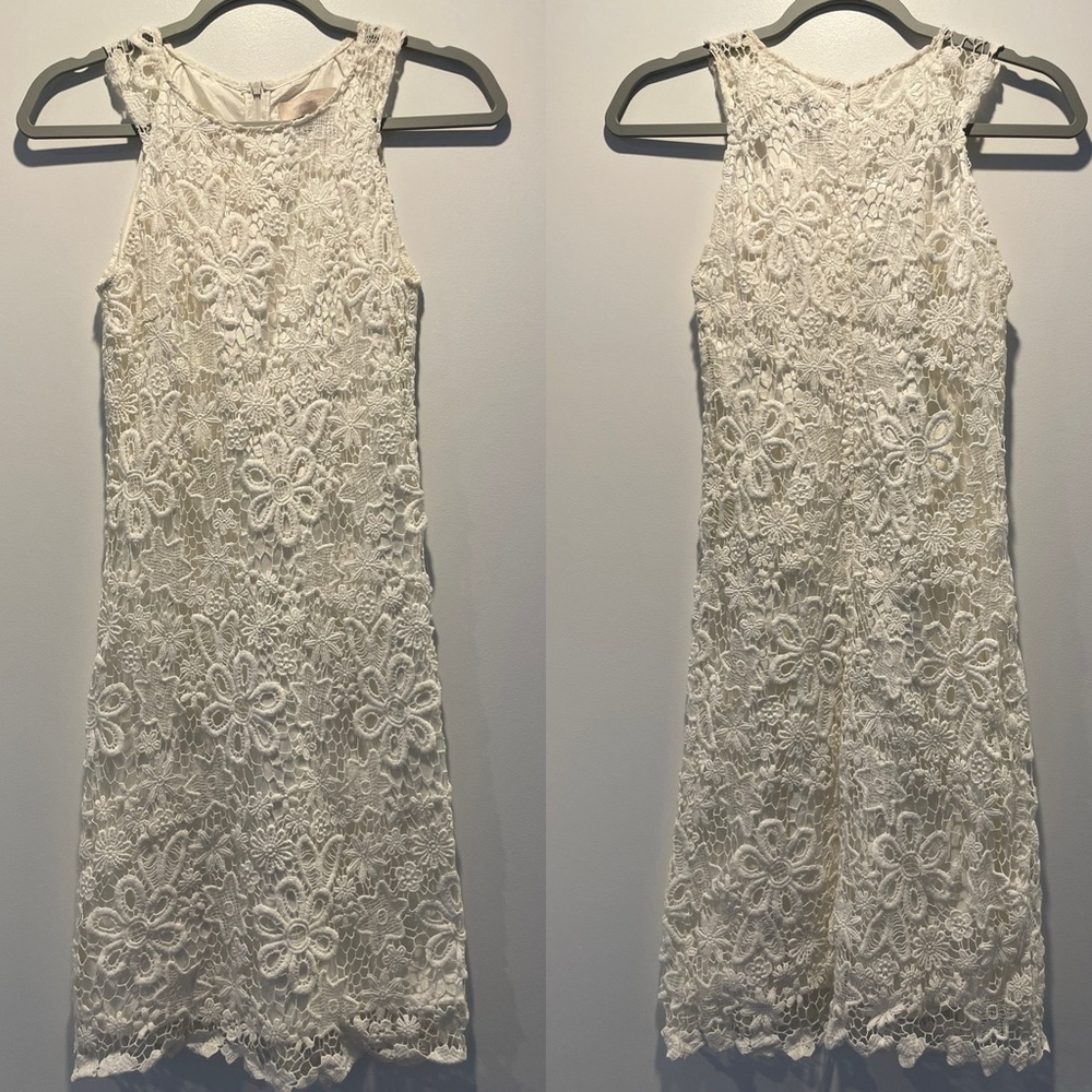 MIGNON DOO for BHLDN Anthropologie White Lace Mini Dress 2